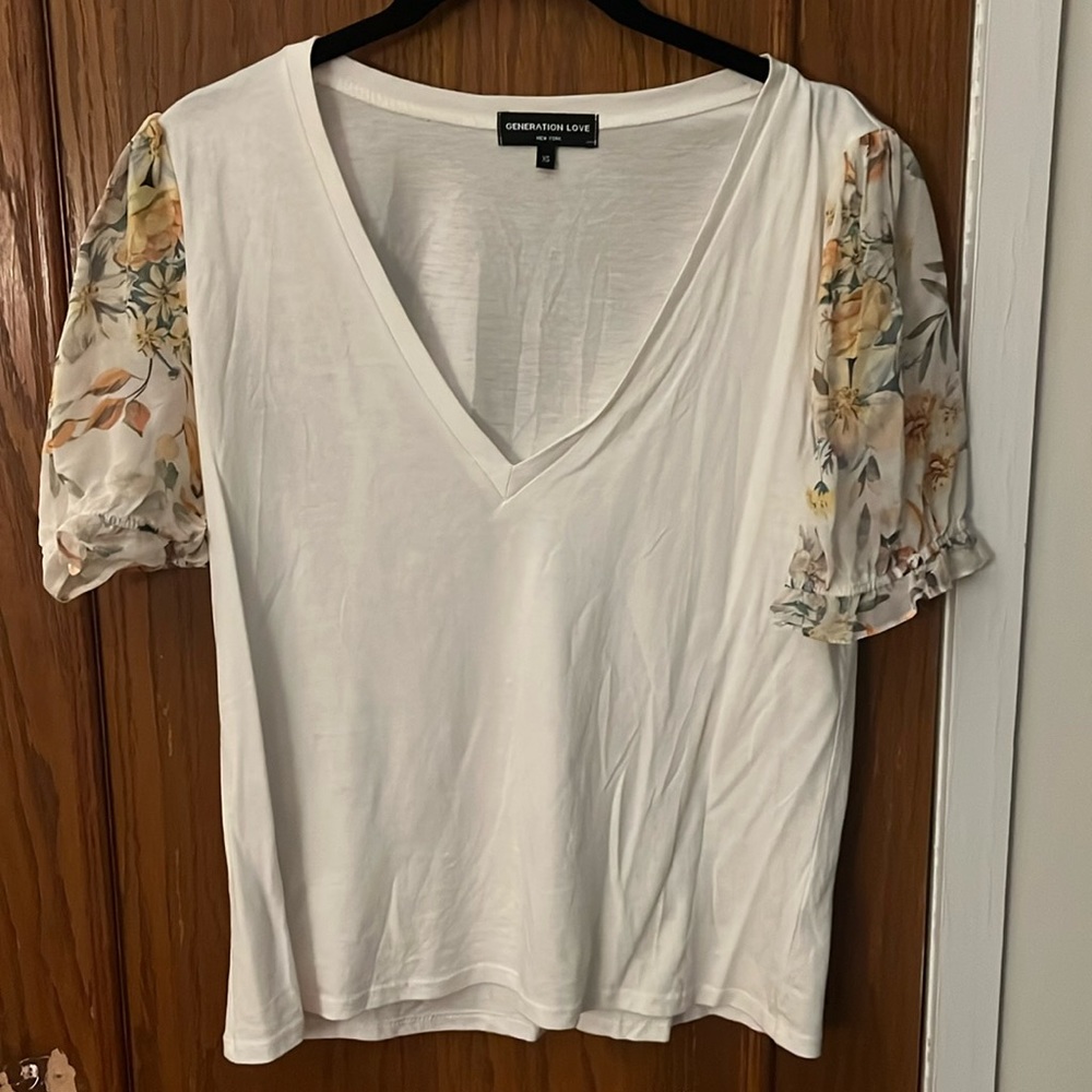Generation love white floral tshirt